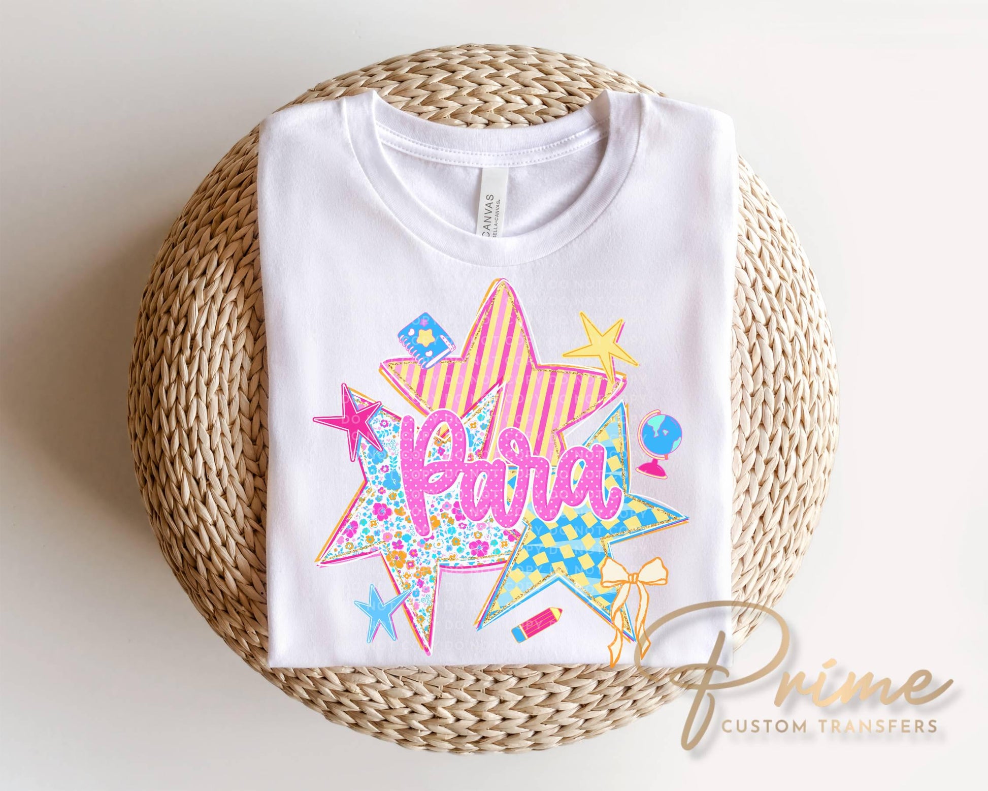 Back to School Teacher DTF Transfer, Ready to Press, Preppy Stars First Day of School Tshirt Design, Para, Counselor, Sped