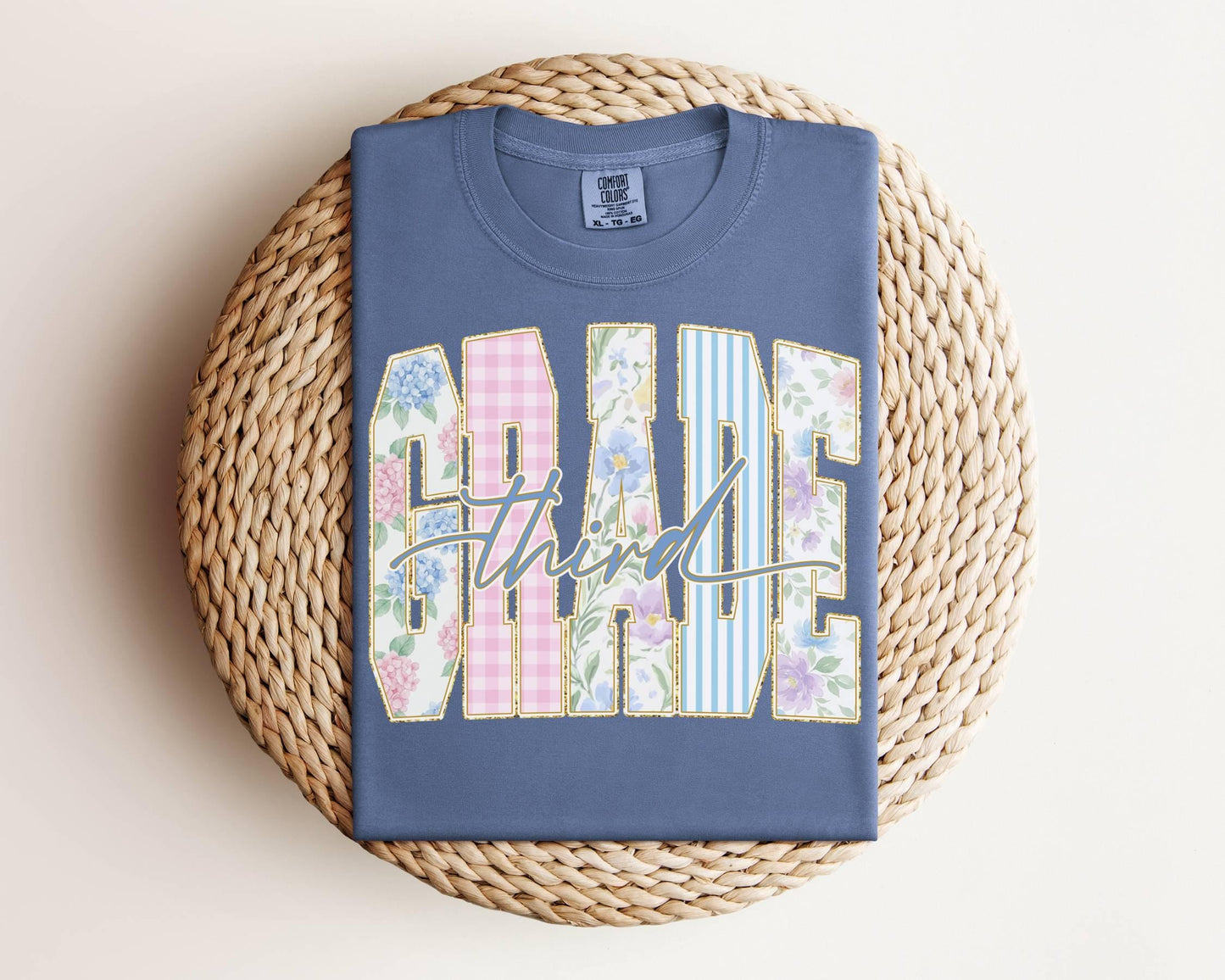 Back to School Grades DTF Transfer, Ready to Press, Coquette Preppy Floral First Day of School Tshirt Design, Pre-K Kindergarten - Fifth