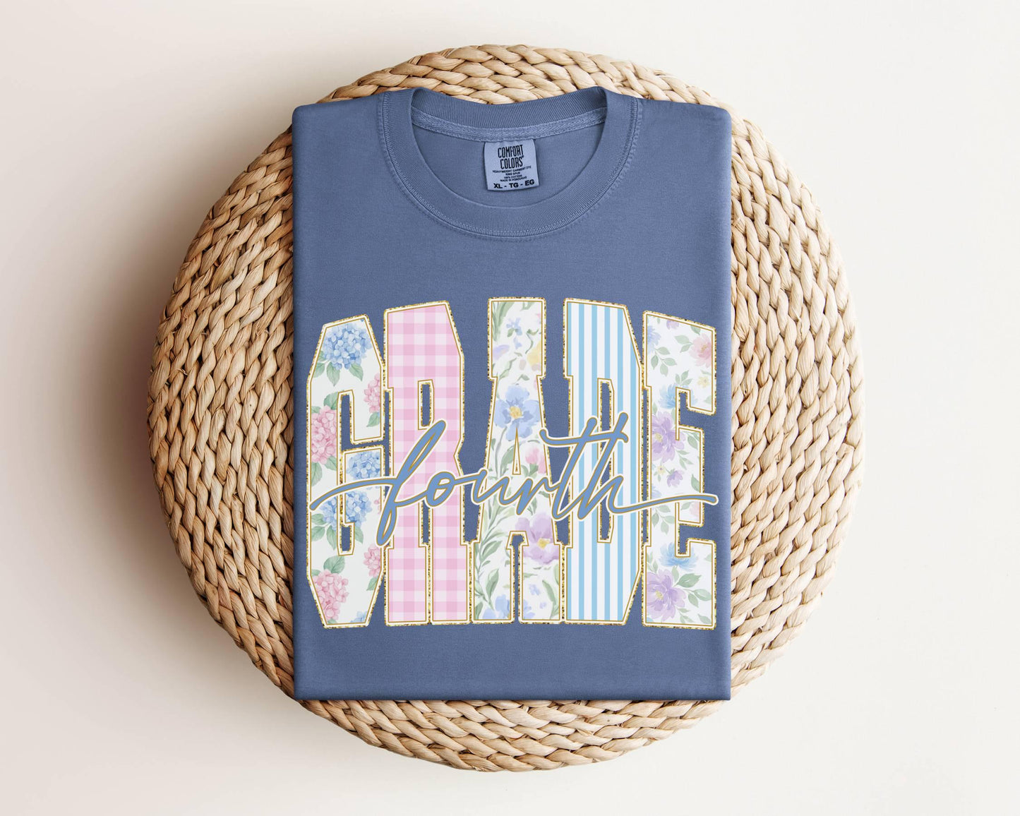 Back to School Grades DTF Transfer, Ready to Press, Coquette Preppy Floral First Day of School Tshirt Design, Pre-K Kindergarten - Fifth