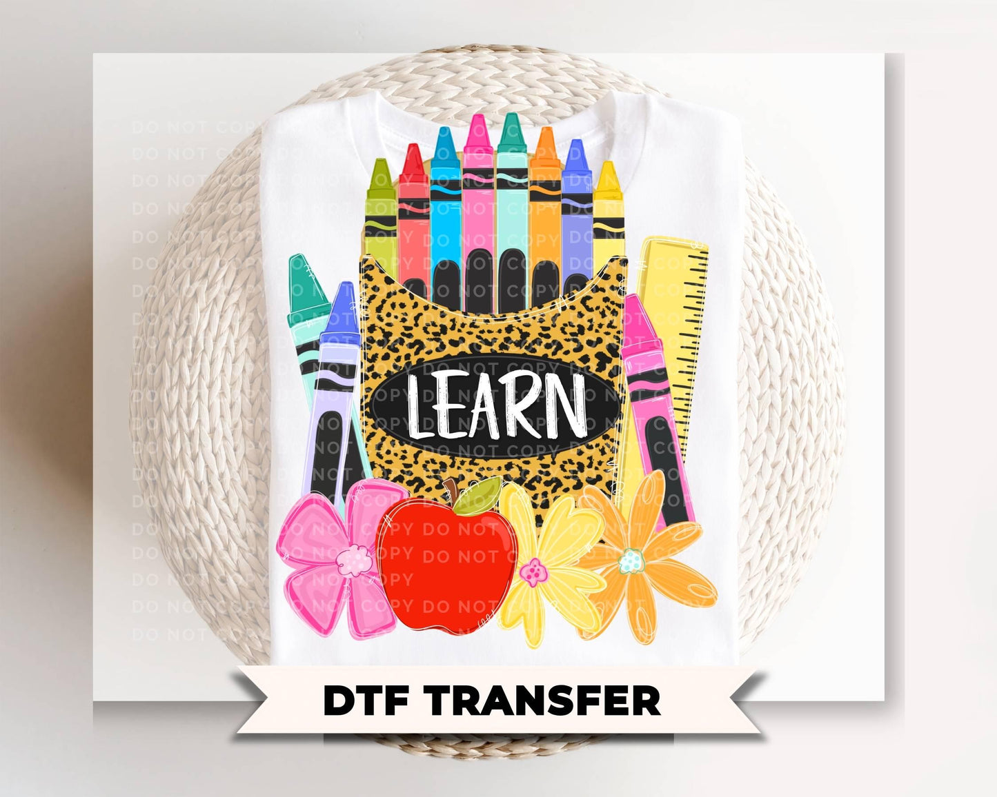 Back To School Pencil DTF Transfer, Ready to press, Teacher Tshirt Transfers