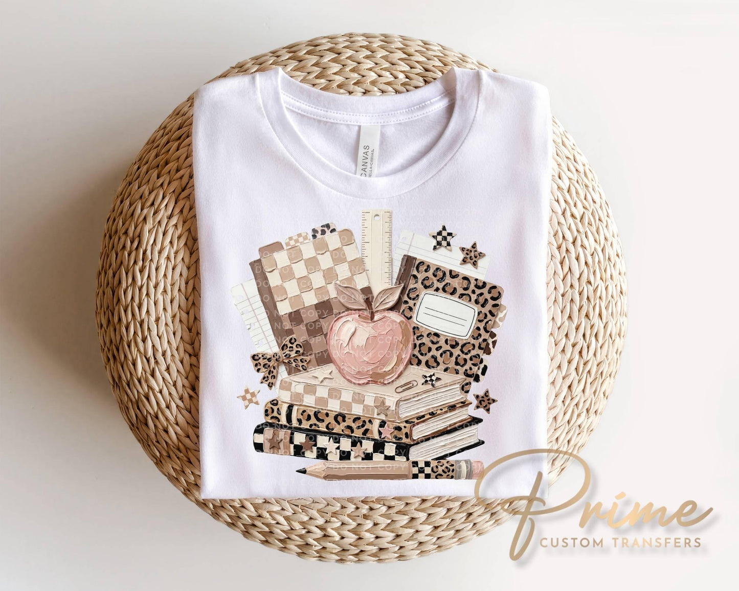 Coquette Back to School DTF Transfer, Ready to press, Brushstroke Teacher Tshirt Design