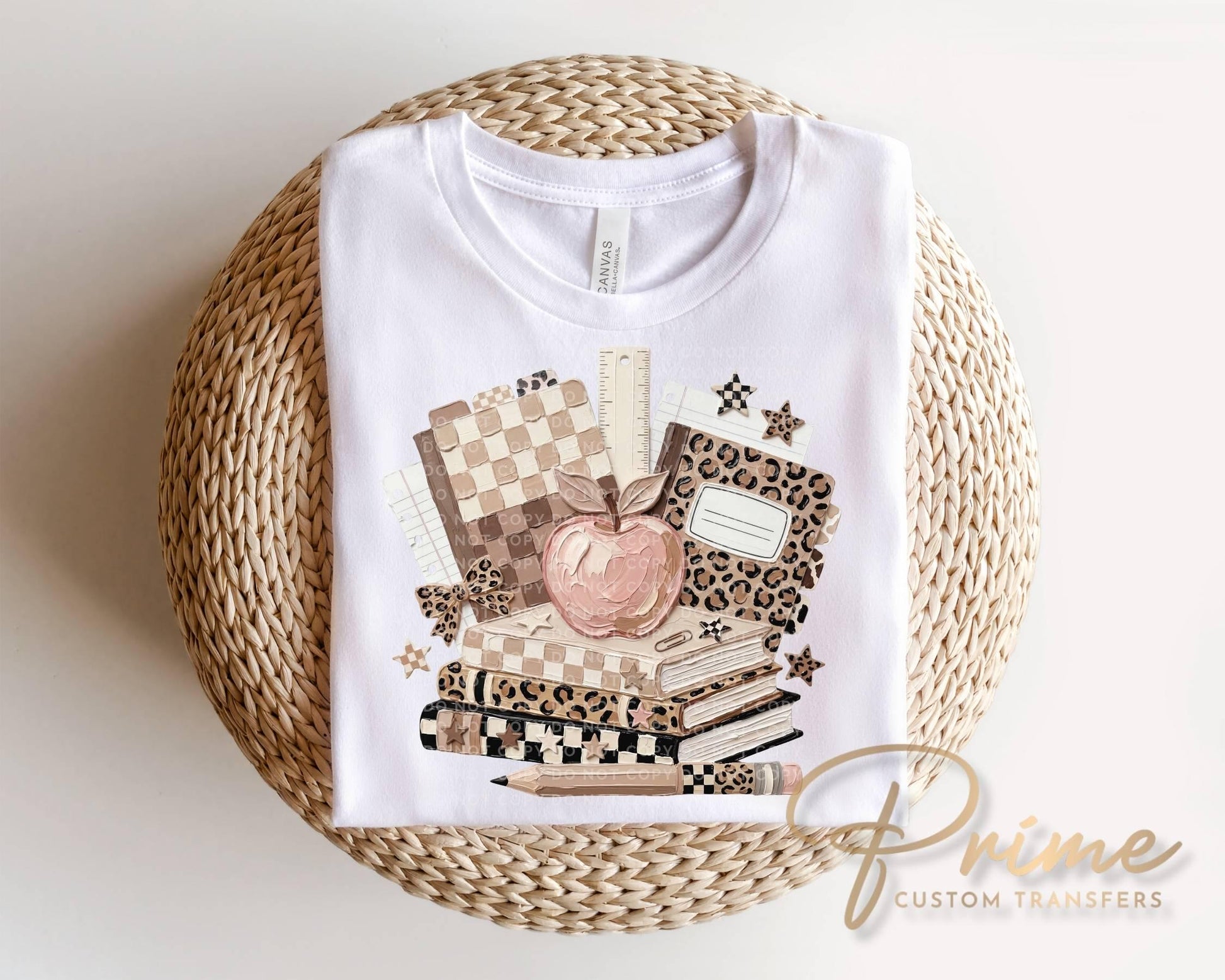 Coquette Back to School DTF Transfer, Ready to press, Brushstroke Teacher Tshirt Design