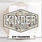 Camo Back To School Kindergarten DTF Transfer, First Day Of School Tshirt Design