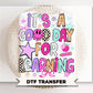Neon It's a Good Day for Learning DTF Transfer, Back To School Teacher Doodle Tshirt Design