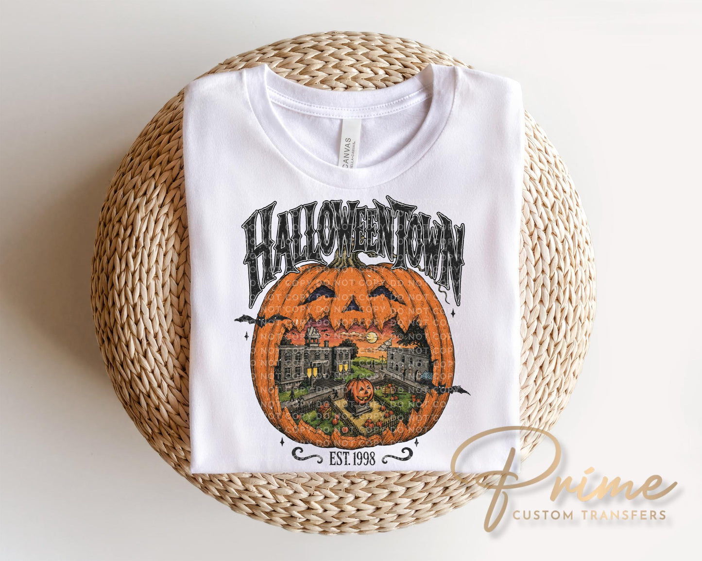 Halloween DTF Transfer, Ready to Press, T-shirt Transfers, Heat Transfer, Direct to Film, Fall, Retro, Vintage, HalloweenTown Est 1998