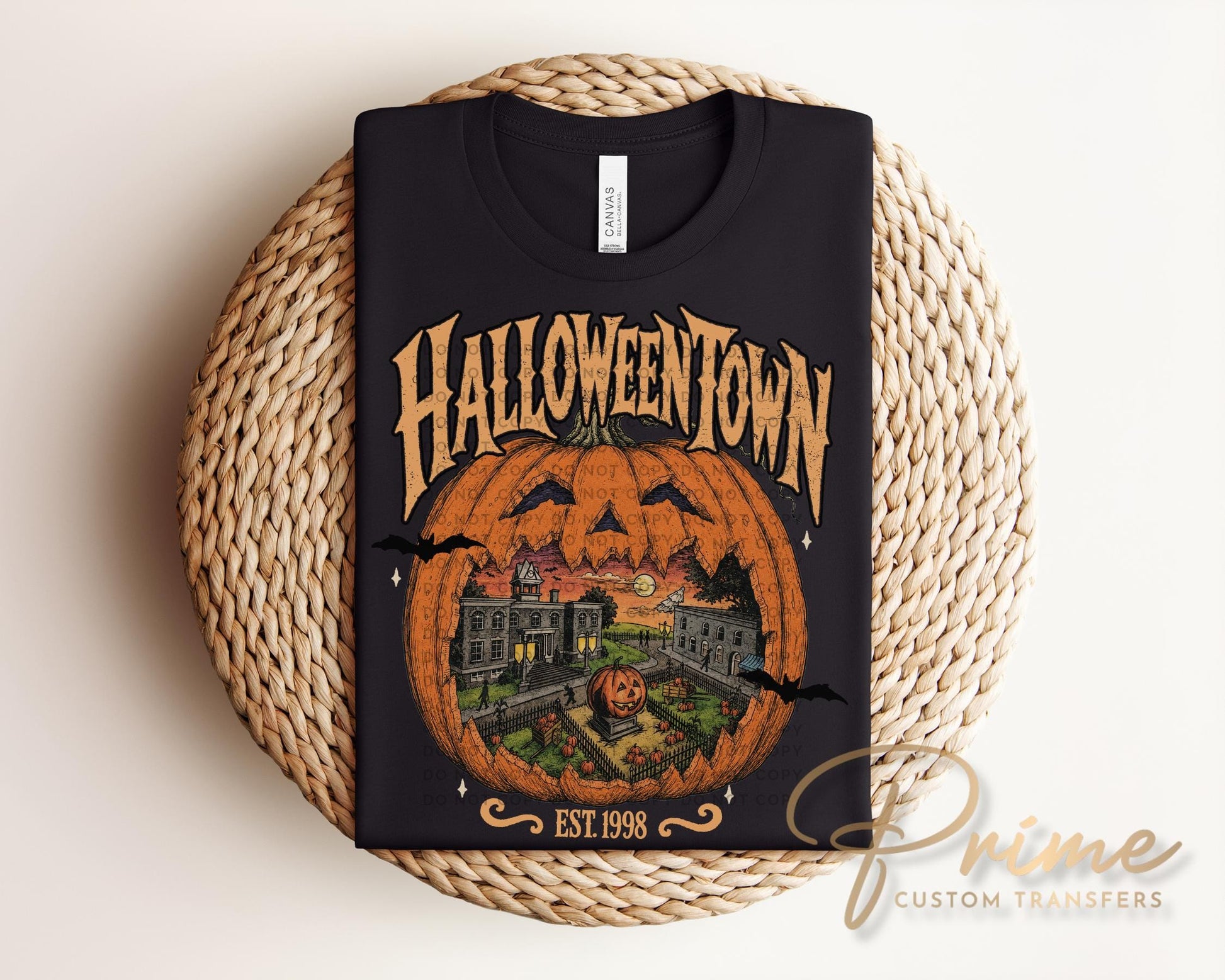 Halloween DTF Transfer, Ready to Press, T-shirt Transfers, Heat Transfer, Direct to Film, Fall, Retro, Vintage, HalloweenTown Est 1998