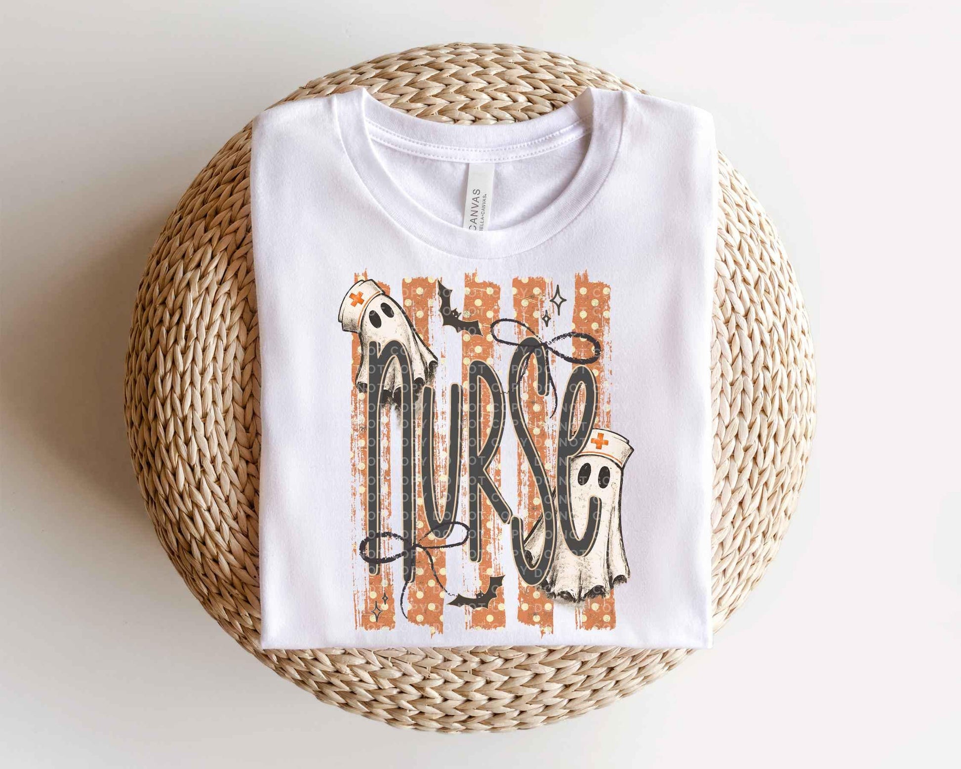 Nurse Halloween DTF Transfer, Ready to Press, Striped Nurse Tshirt Design