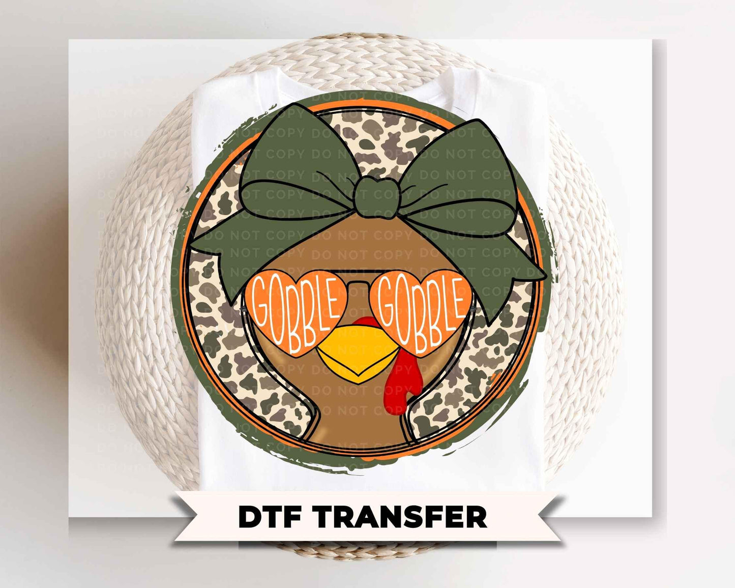Gobble Gobble Girl Turkey DTF, Ready to Press, Thanksgiving Tshirt Design