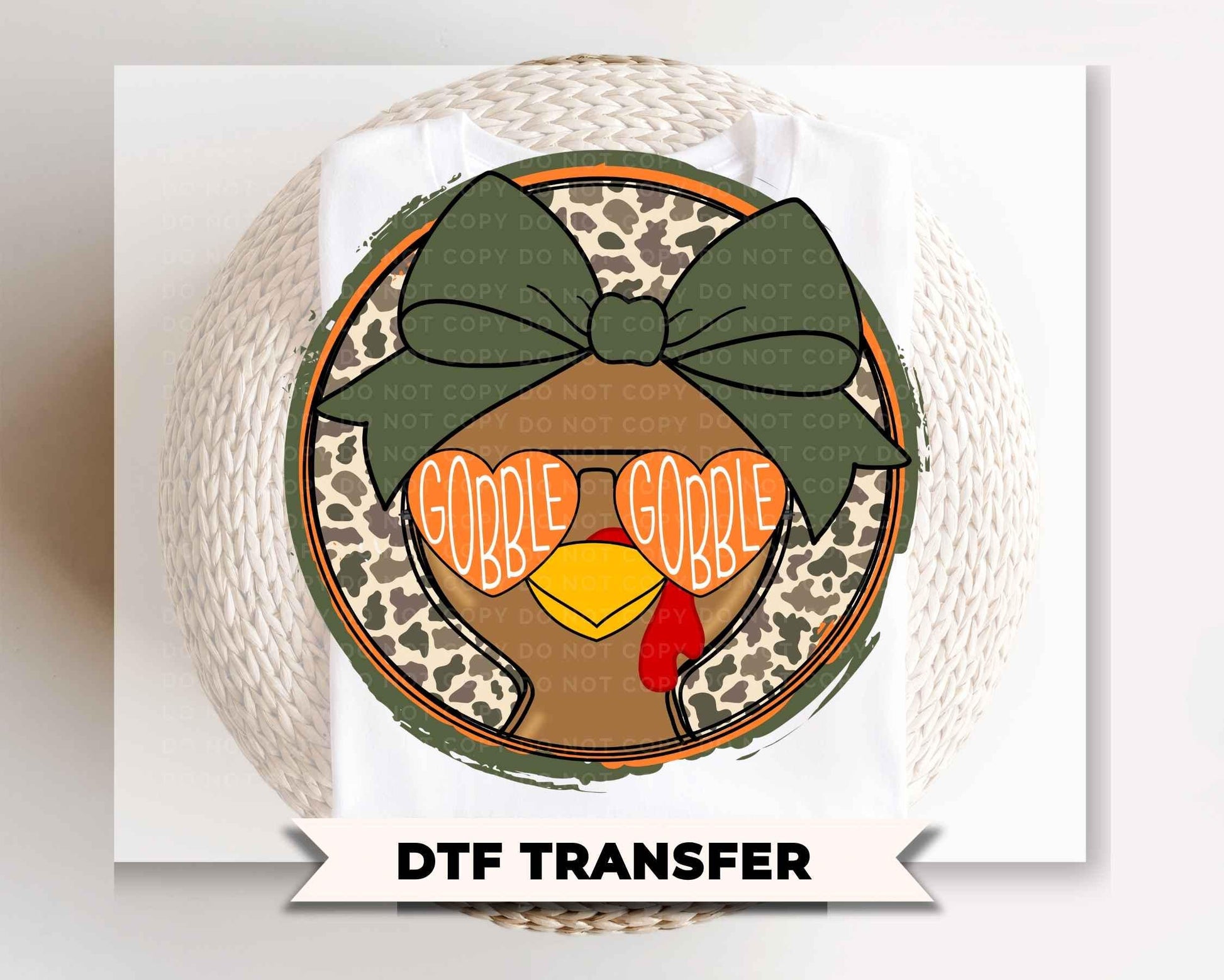 Gobble Gobble Girl Turkey DTF, Ready to Press, Thanksgiving Tshirt Design