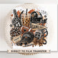 Brushstroke Game Day Football DTF Transfer, Ready to Press, Leopard Football Doodles, Football Mom Tshirt Design