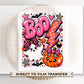 Pink Ghost Halloween DTF Transfers, Preppy BOO Pumpkin, Cute Spooky Season Shirt Design