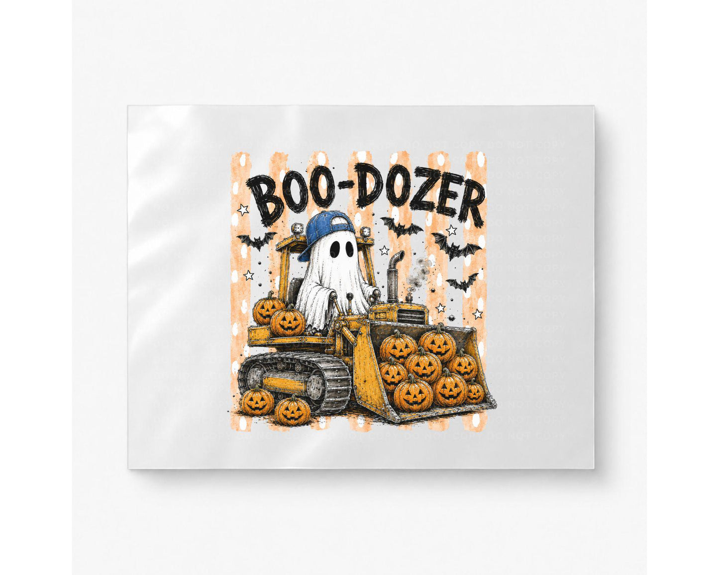 Halloween DTF Transfers, Ready to Press, Ghost Boo Dozer Boys Shirt Designs