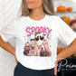 Preppy Ghost Halloween DTF Transfers, Glam Leopard Pumpkin Spice & Spooky Vibes Shirt Design