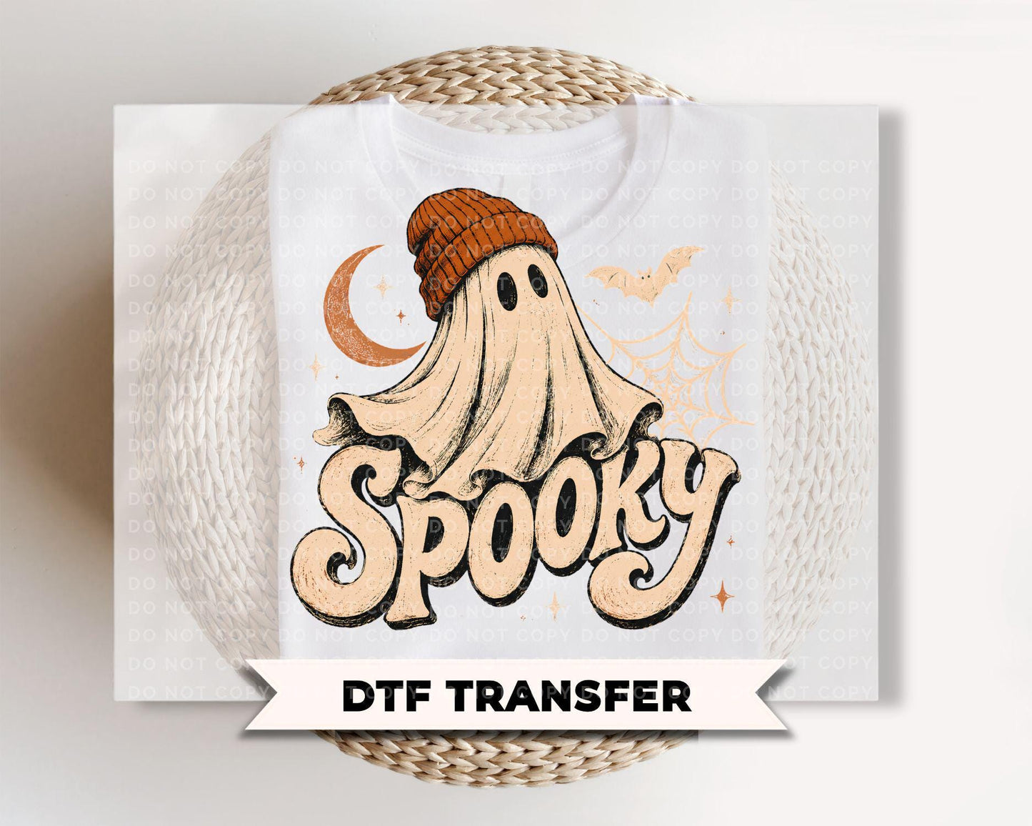 Spooky Ghost Halloween DTF Transfers, Ready to Press, Halloween Tshirt Design