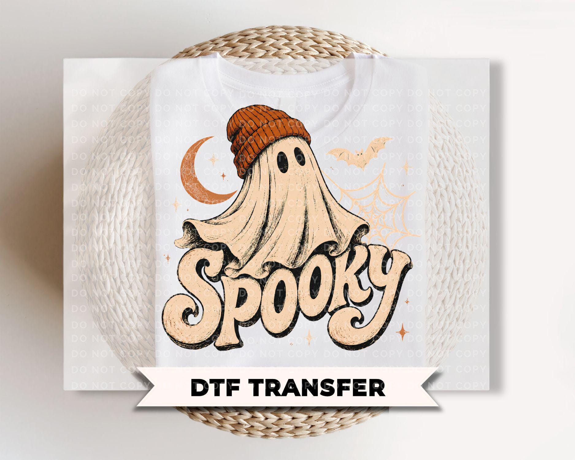 Spooky Ghost Halloween DTF Transfers, Ready to Press, Halloween Tshirt Design