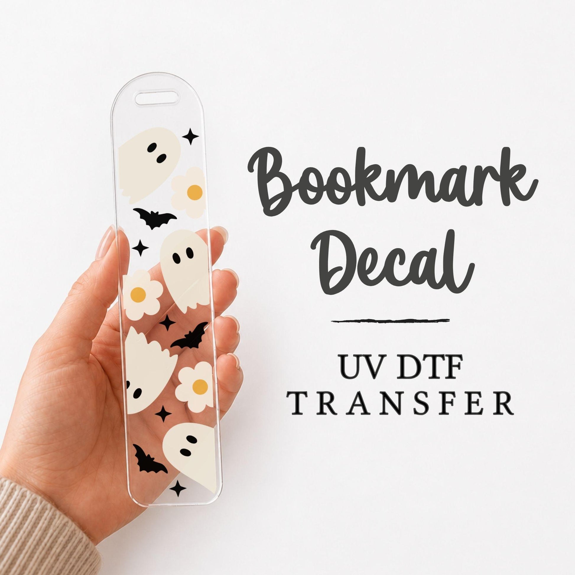 UV DTF Spooky Ghost Bookmark Decals | Bookmark Sticker | uv dtf sticker | diy bookmark kit | Gift For Book Lover | Gift For Book Reader