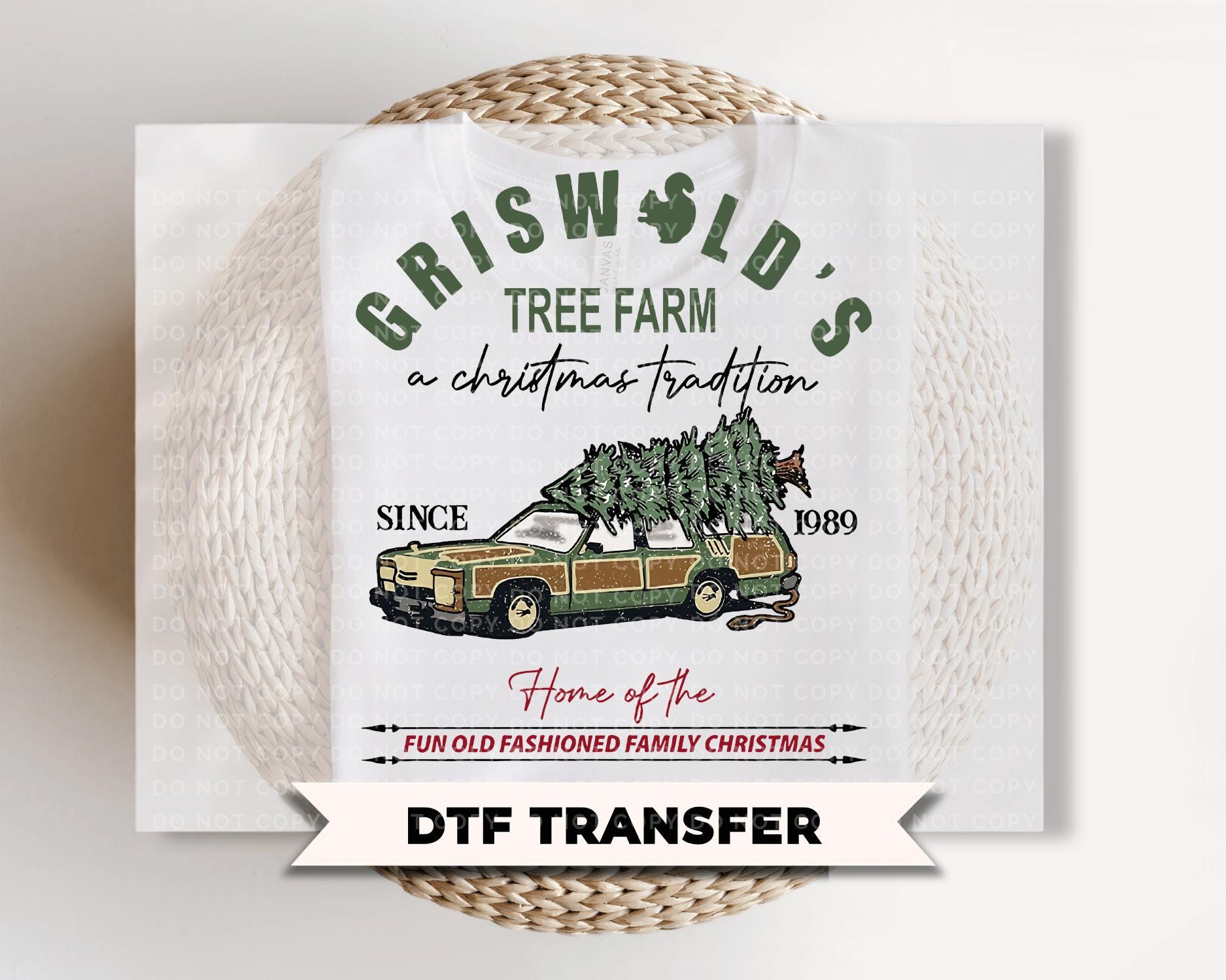 Christmas DTF Transfers, Ready to Press, T-shirt Transfers, Heat Transfer, Direct to Film, Movie, Funny Shirt, Vacation, Christmas Tree Farm