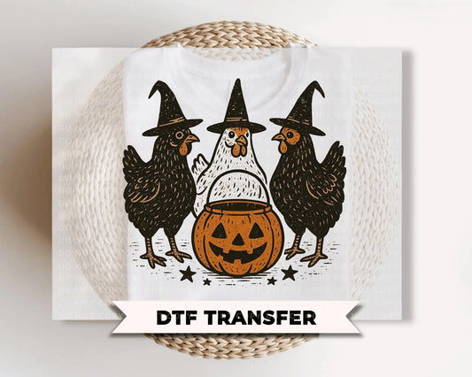 Chicken Halloween DTF Transfer, Ready to Press, Chicken Lovers Shirt Design
