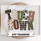 Patchwork Football DTF Transfer, Ready to Press, Gingham Checker Stripes Stars, Friday Night Game Day Shirt Design