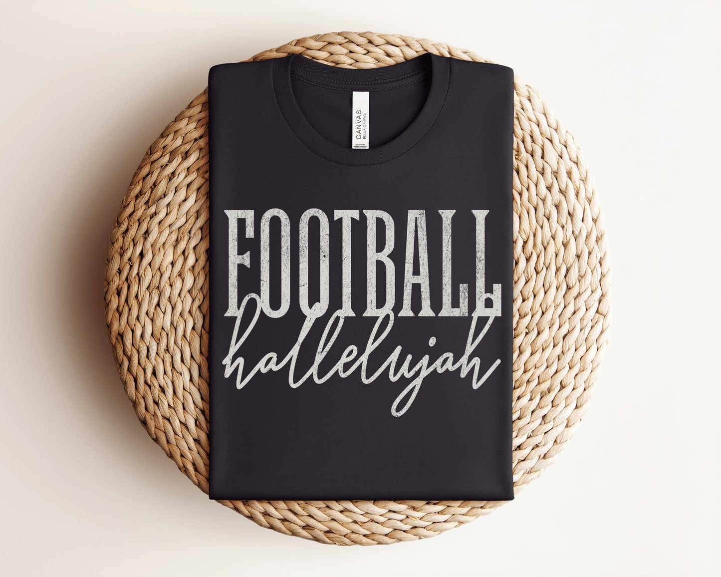 Distressed Retro Football DTF Transfer, Ready to Press, Football Hallelujah, Friday Night Game Day Shirt Design