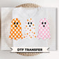 Cute Ghost Halloween DTF Transfers, Ready to Press, Checkered Ghost Shirt Design