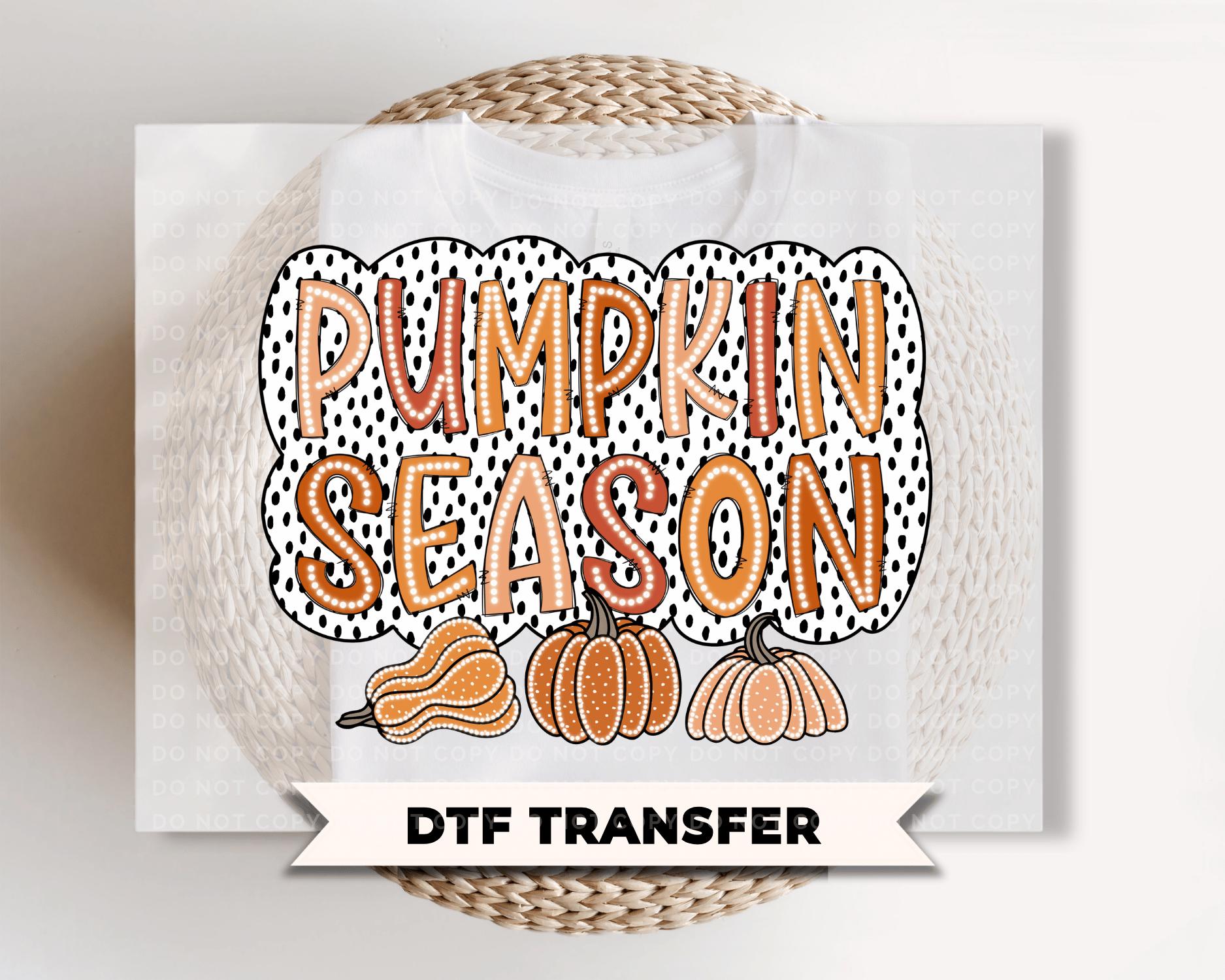 Pumpkin Season DTF Transfer, Ready to Press, Polka Dot Fall Shirt Design
