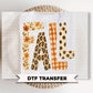 Fall DTF Transfers, Leopard Floral Checkered, Ready to Press Halloween Shirt Design