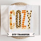 Cozy Fall DTF Transfers, Leopard Floral Checkered, Ready to Press Halloween Shirt Design