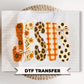 Jesus Fall DTF Transfers, Floral Leopard Checkered Boo, Ready to Press Fall Trendy Autumn Shirt Design