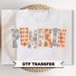 Patchwork Pumpkin Fall DTF Transfers, Ready to Press, Halloween Shirt Design