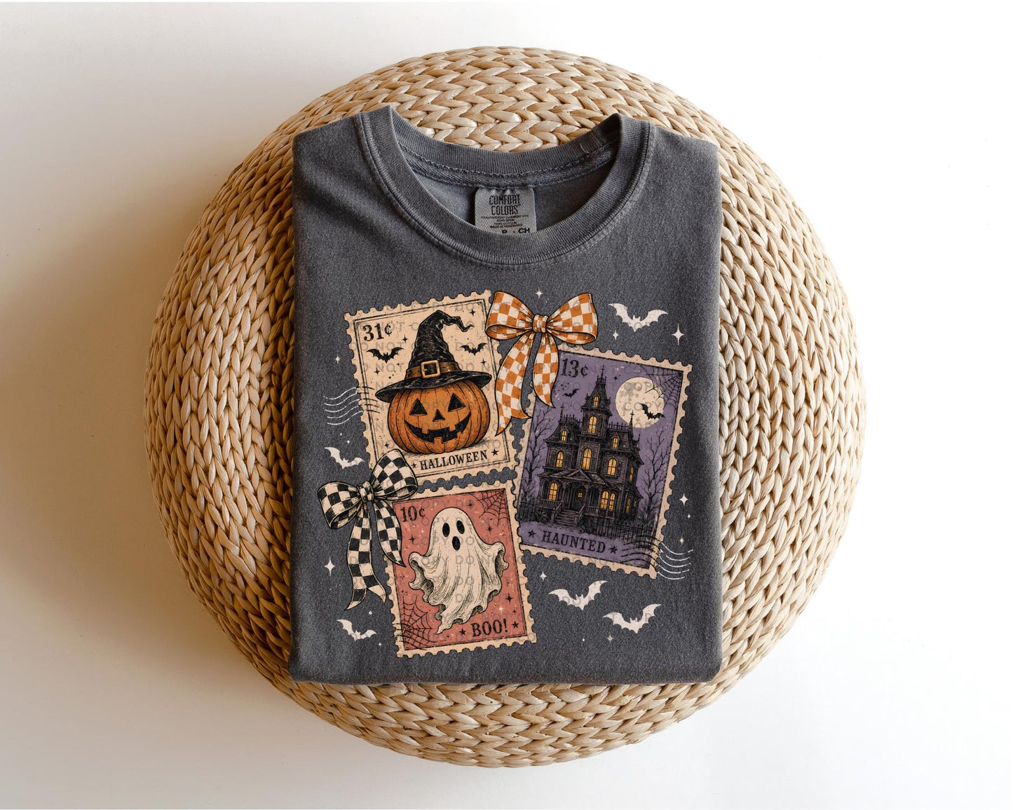 Halloween DTF Transfers, Ready to Press, Retro Pumpkin, Vintage Halloween Print, Vintage Stamp Shirt Design