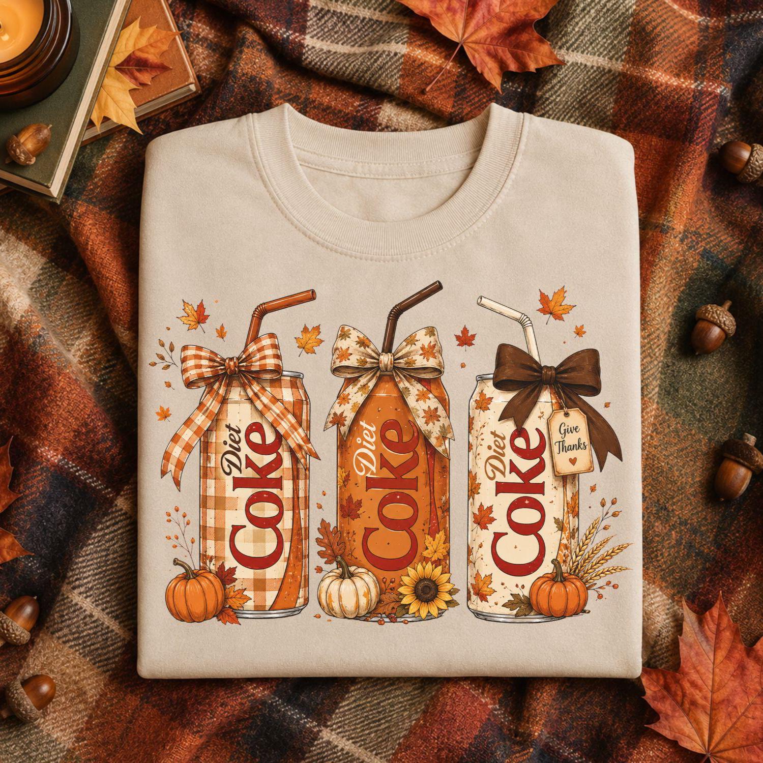 Coquette Halloween Diet Soda Cans DTF Transfer, Ready to Press, Fall Tshirt Design