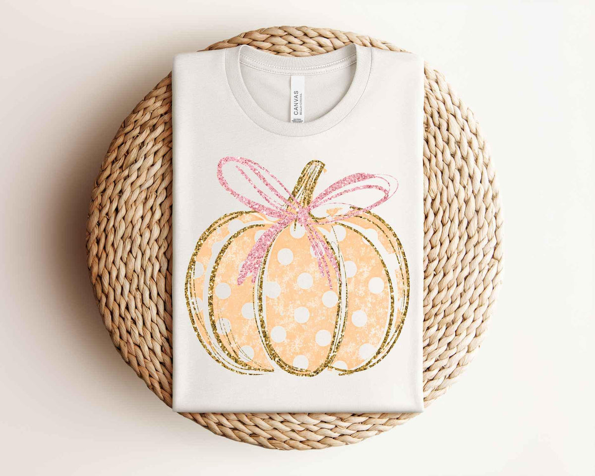 Preppy Polka Dot Pumpkins DTF Transfer, Ready to Press, Trendy Fall Tshirt Design