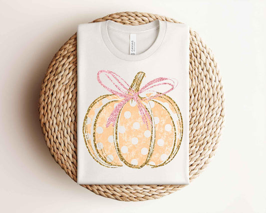 Preppy Polka Dot Pumpkins DTF Transfer, Ready to Press, Trendy Fall Tshirt Design