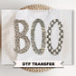 Boo Halloween DTF Transfers, Camo Leopard Checkered Boo, Ready to Press Fall Shirt Design