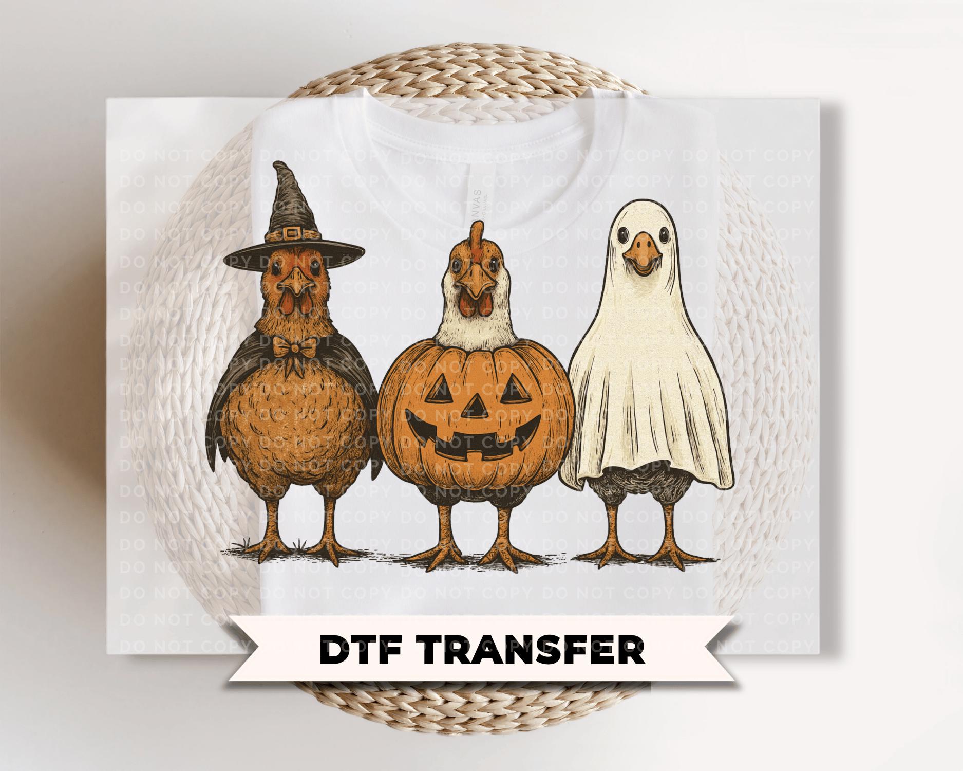 Chicken Halloween DTF Transfer, Ready to Press, Chicken Lovers Shirt Design