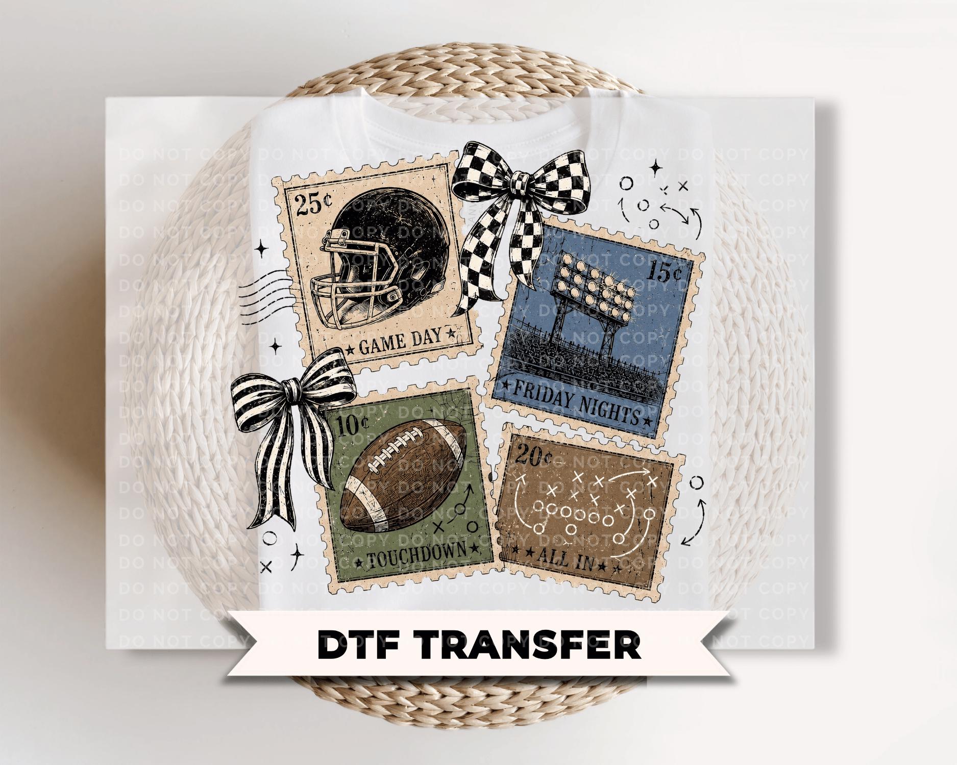 Football Stamps DTF Transfer, Ready to Press, Small Town, Game Day Shirt Design