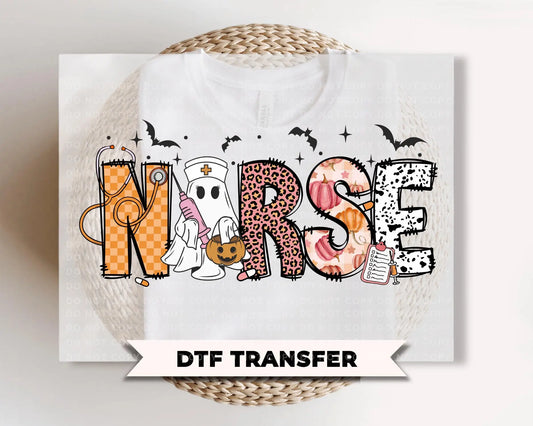 Nurse Halloween DTF Transfer, Ready to Press, Fall Shirt Design