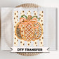 Preppy Fall Striped Pumpkin DTF Transfers, Coquette Floral Halloween, Ready to Press, Fall Shirt Design