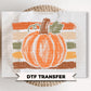 Striped Fall Pumpkin DTF Transfers, Coquette Floral Halloween, Ready to Press, Preppy Fall Shirt Design