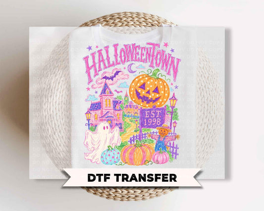 Halloween DTF Transfers, Ready to Press, Retro Pumpkin, Vintage Halloween Print, Jack O Lantern Shirt Design