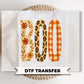 Boo Halloween DTF Transfers, Floral Leopard Checkered Boo, Ready to Press Fall Shirt Design