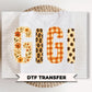 Gigi Fall DTF Transfers, Floral Leopard Checkered Boo, Ready to Press, Halloween Shirt Design