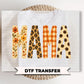Mama Fall DTF Transfers, Floral Leopard Checkered Boo, Ready to Press, Halloween Shirt Design