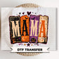 Mama Halloween DTF Transfers, Floral Leopard Checkered Boo, Ready to Press, Fall Shirt Design