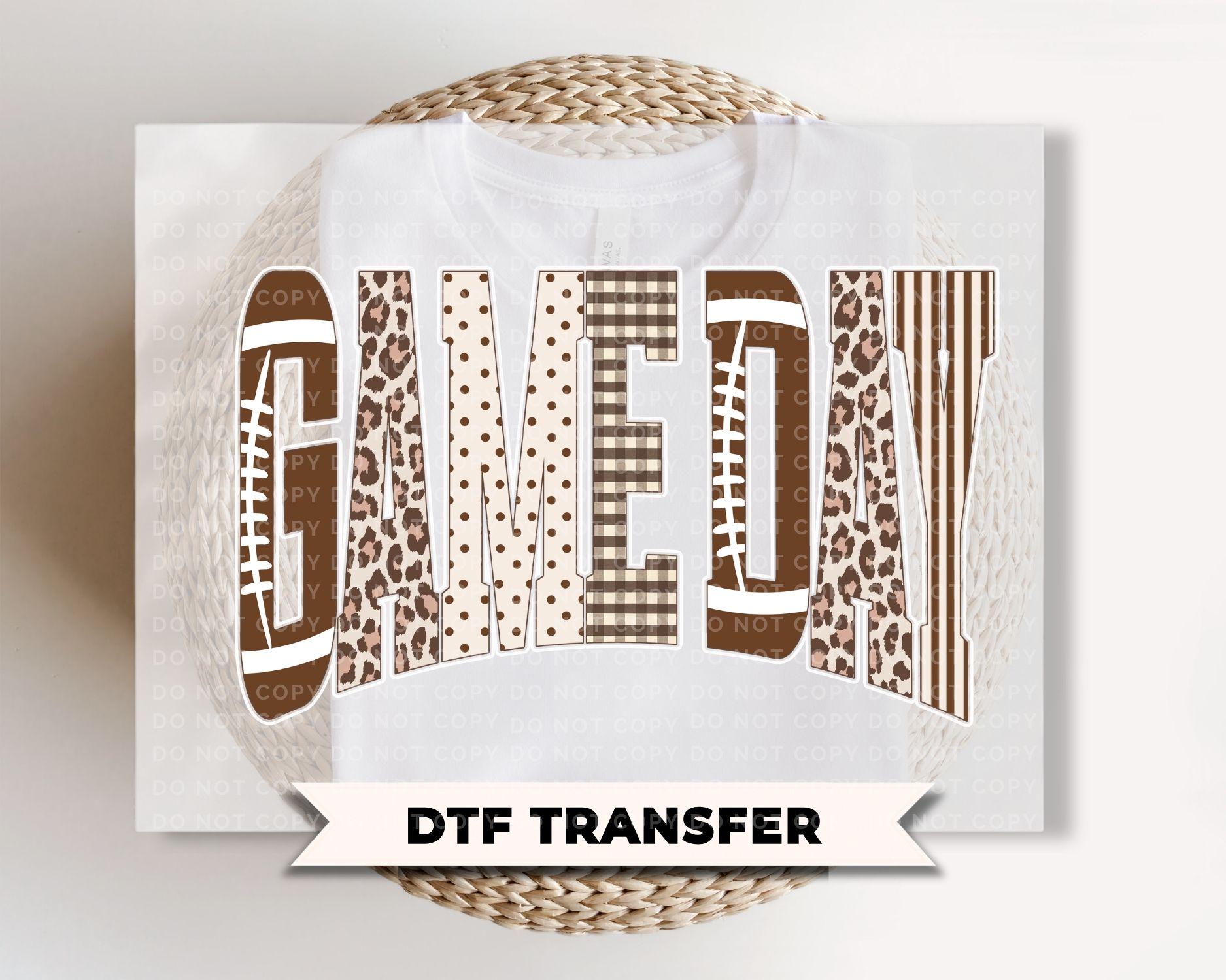Preppy Football Game Day DTF Transfers, Ready to Press, Game Day, Football Shirt Design