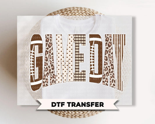 Preppy Football Game Day DTF Transfers, Ready to Press, Game Day, Football Shirt Design