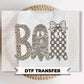 Boo Ghosts Halloween DTF Transfers, Camo Leopard Checkered, Ready to Press, Fall Shirt Design