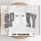 Spooky Ghost DTF Transfers, Ready to Press, Gingham Lace, Patchwork Halloween Shirt Design