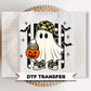 Boy Ghost Halloween DTF Transfers, Ready to Press, Spooky Ghost with Balloon Shirt Design
